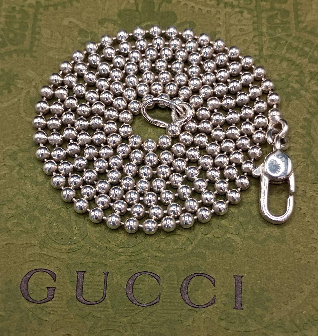 【美品】 GUCCI ボールチェーン 50cm 2mm幅 SILVER925