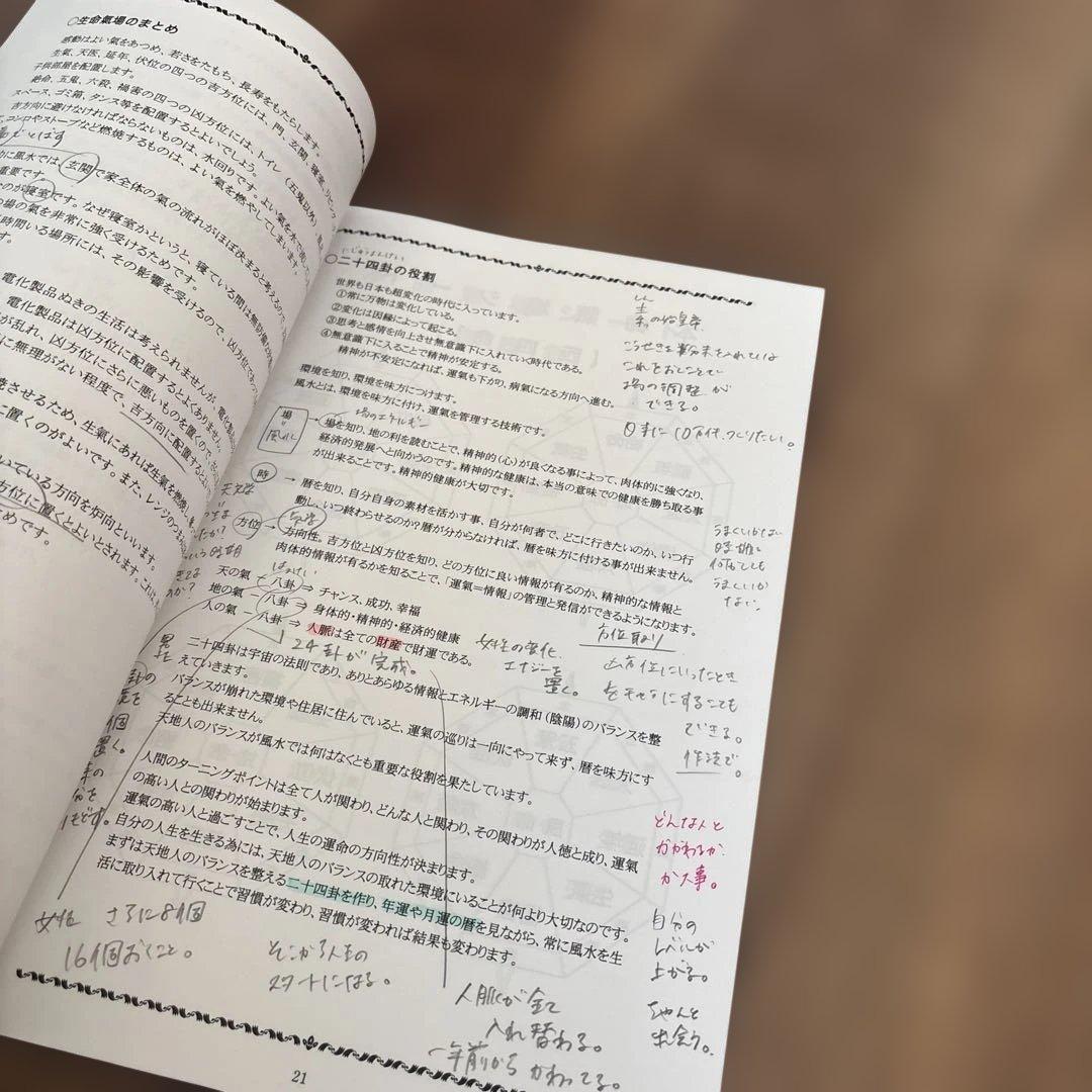 風水講座テキストと透明シートセット