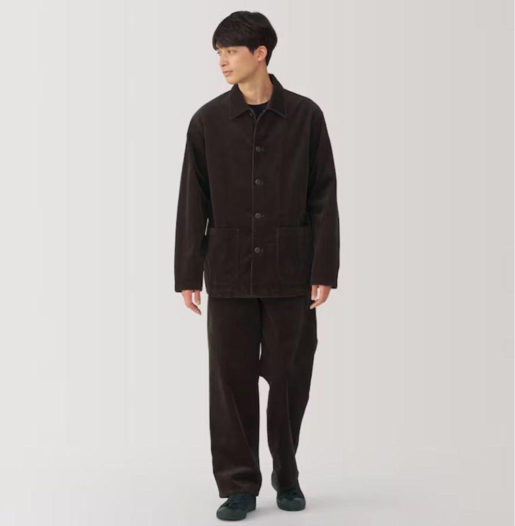 紳士 木の実から作ったカポック混コーデュロイワイドパンツ
