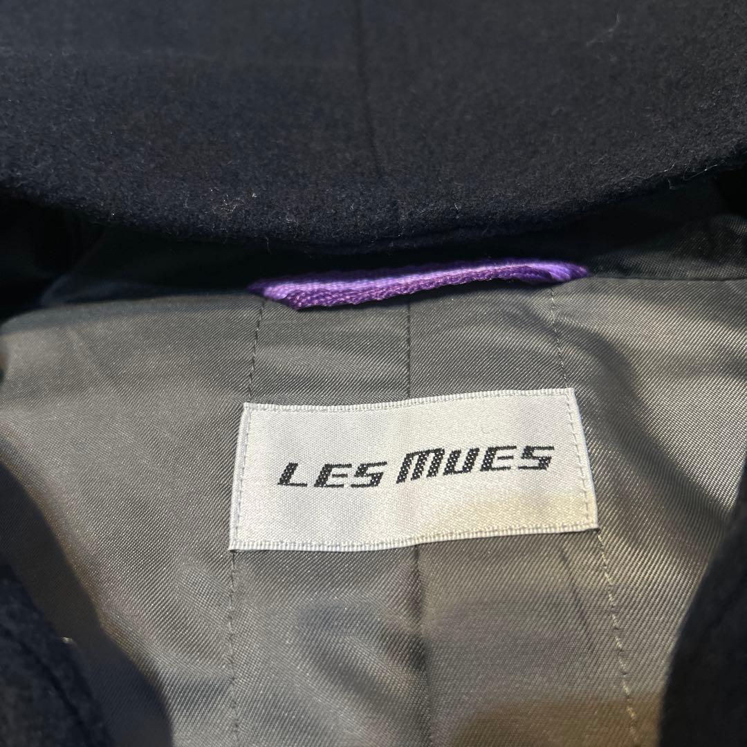 LES MUES ネイビー ダッフルコート　メンズ　LL ウール　紺　フード付き
