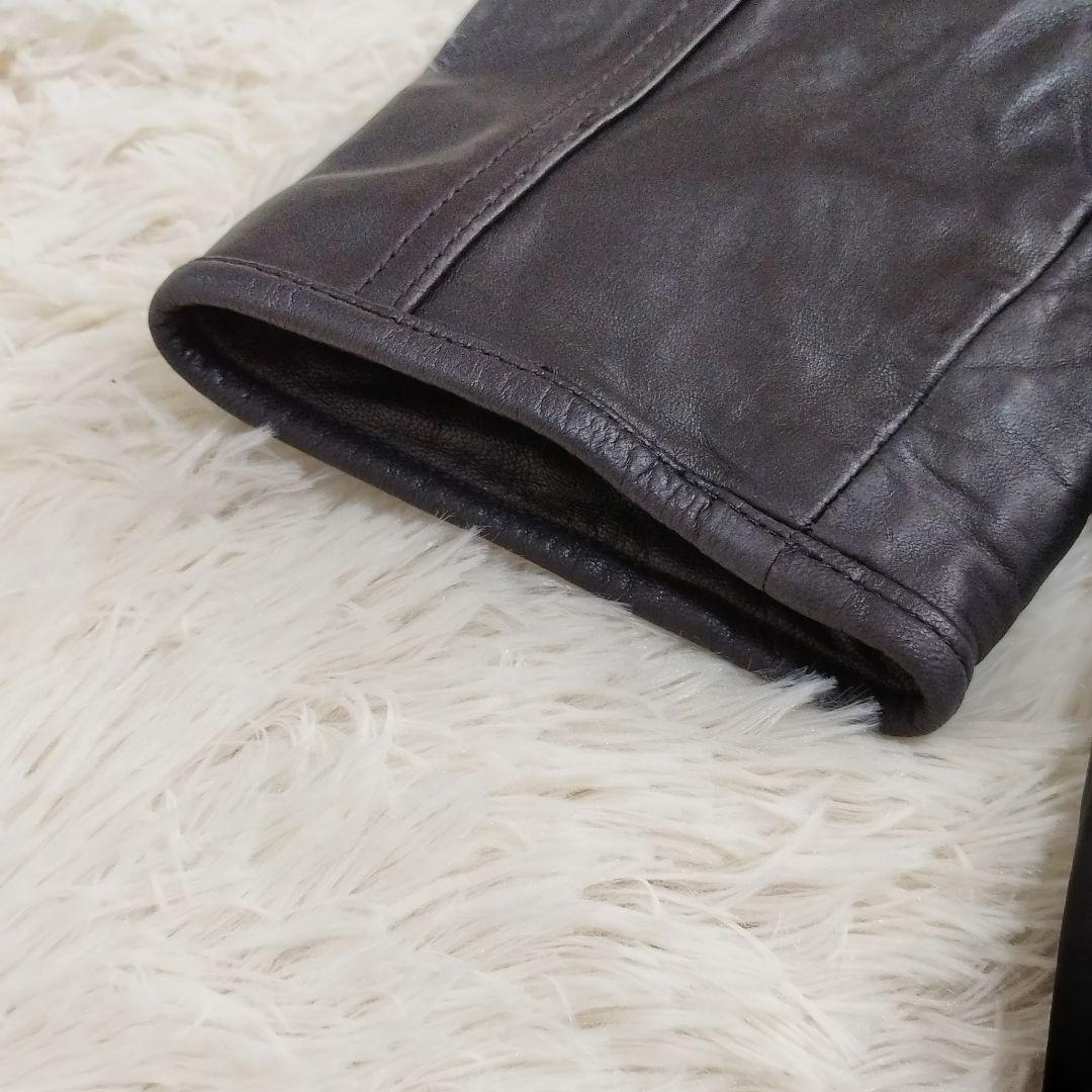 18195✨コーチ オーバーサイズ レザーコート ベルト付き ブラック S