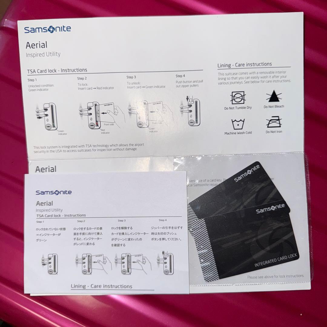 齋*子様 ピンク　サムソナイトエアーリアル74ℓ Card key採用