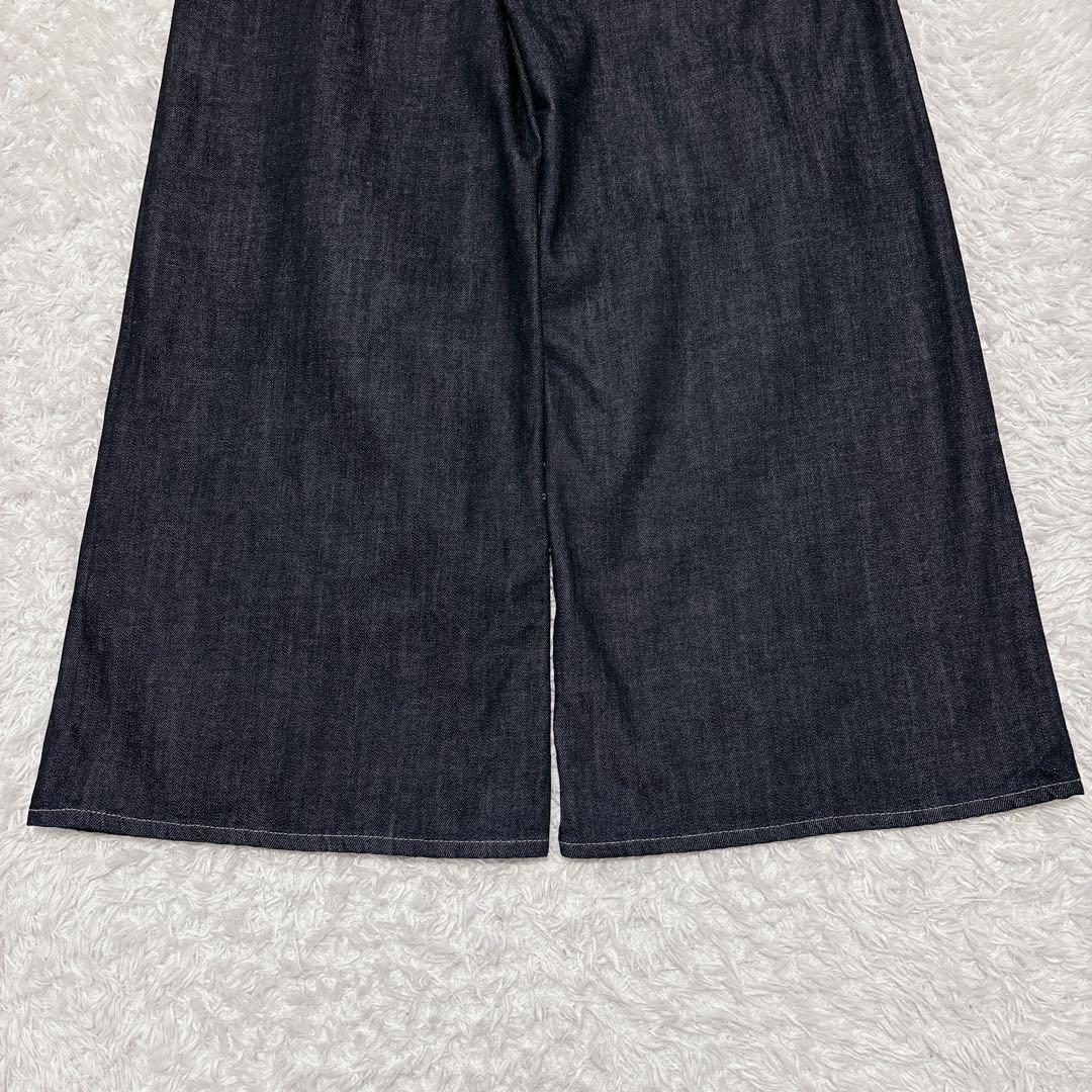 極美品✨ YANUK ヤヌーク ワイドフレア デニム 24 OWI 濃紺 日本製
