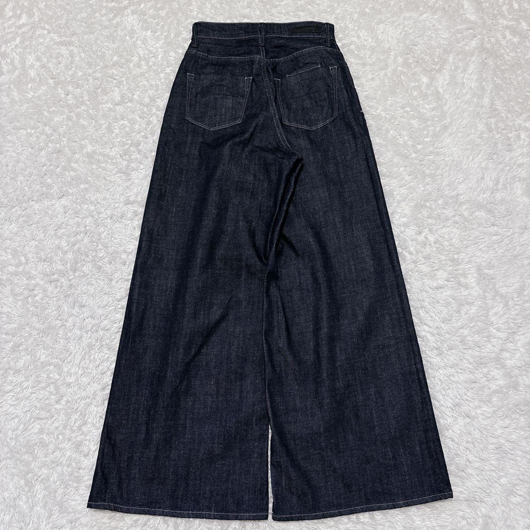 極美品✨ YANUK ヤヌーク ワイドフレア デニム 24 OWI 濃紺 日本製