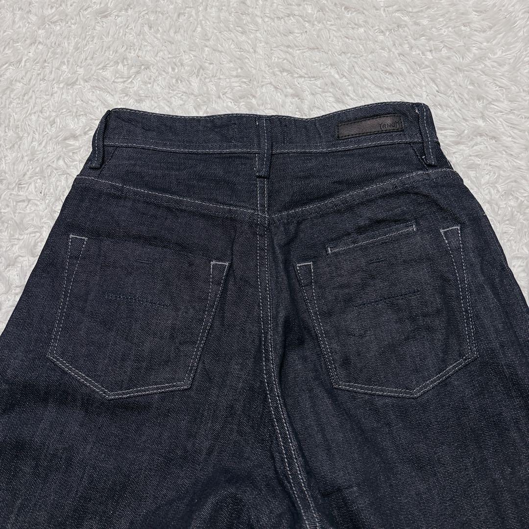 極美品✨ YANUK ヤヌーク ワイドフレア デニム 24 OWI 濃紺 日本製