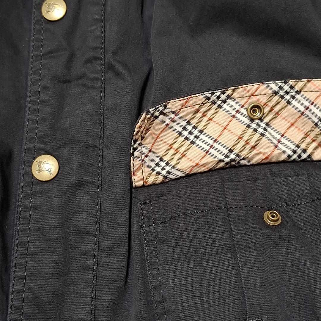 BURBERRY　ミニタリージャケット　38 ブラック　リブネック