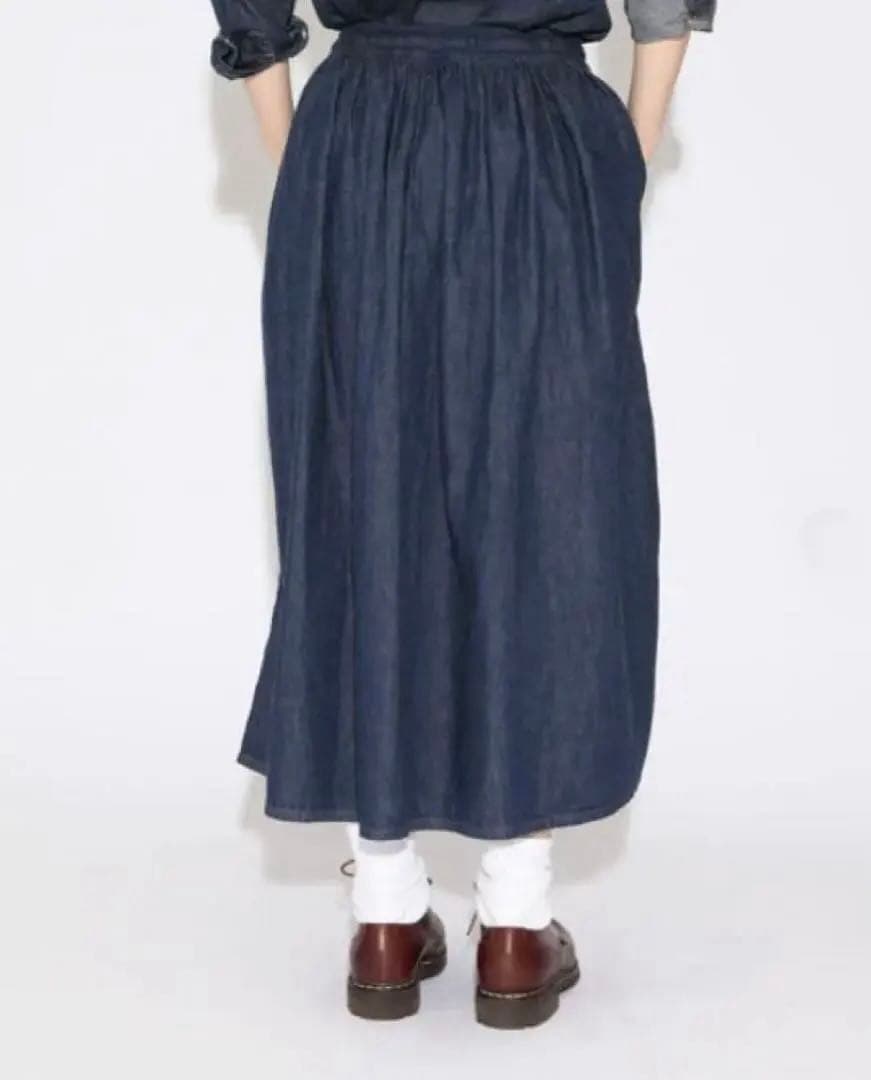 美品✨orSlow オアスロウ デニム ギャザー ロングスカート 日本製