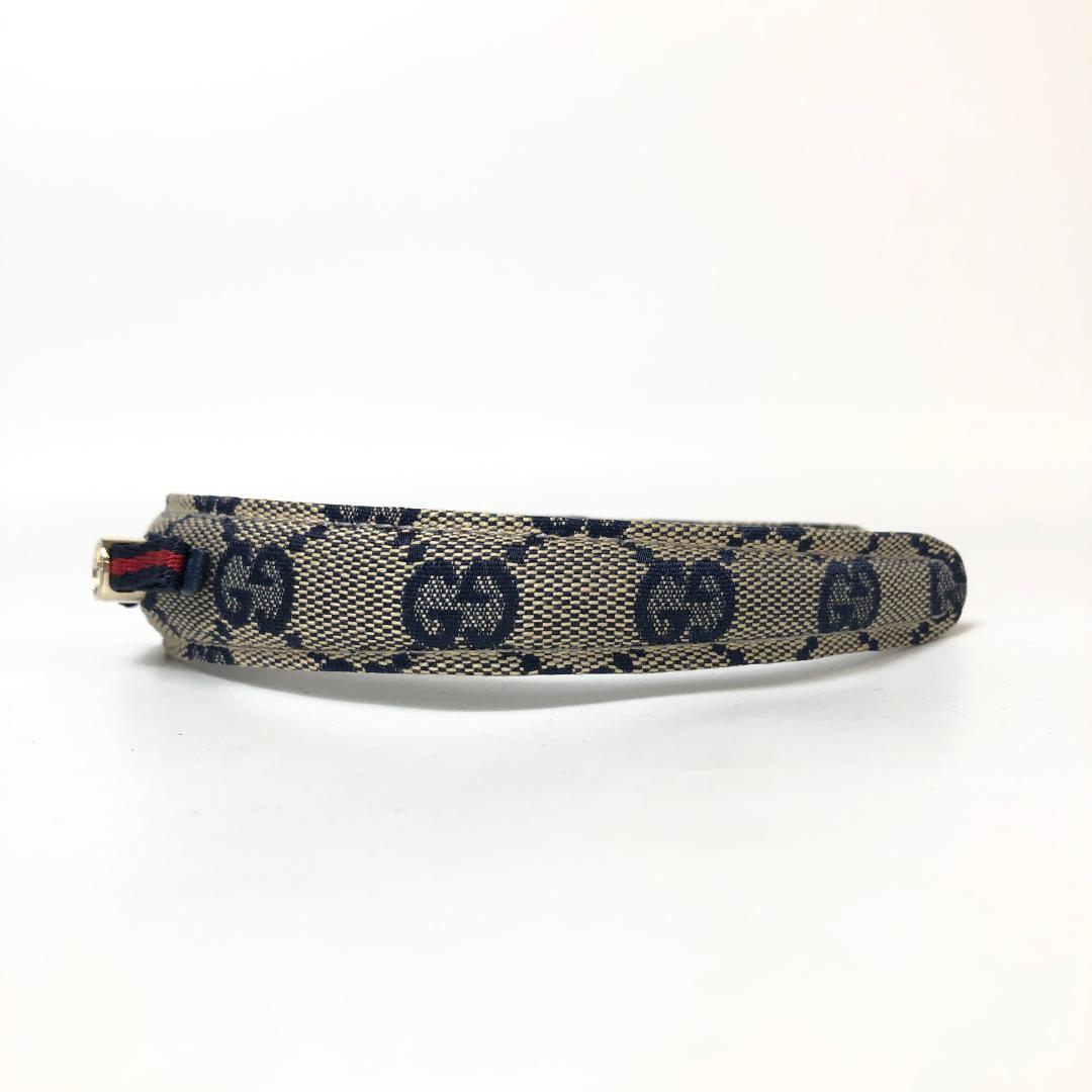 【美品】9F168/グッチ/カチューシャ/インターロッキング/GG/総柄/グレー