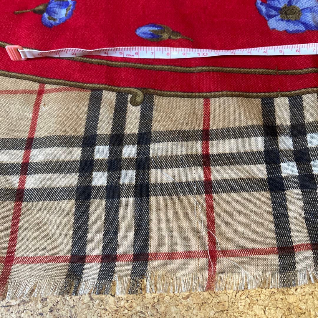 Burberry 青タグ 超大判シルク混ストール MADE IN ITALY