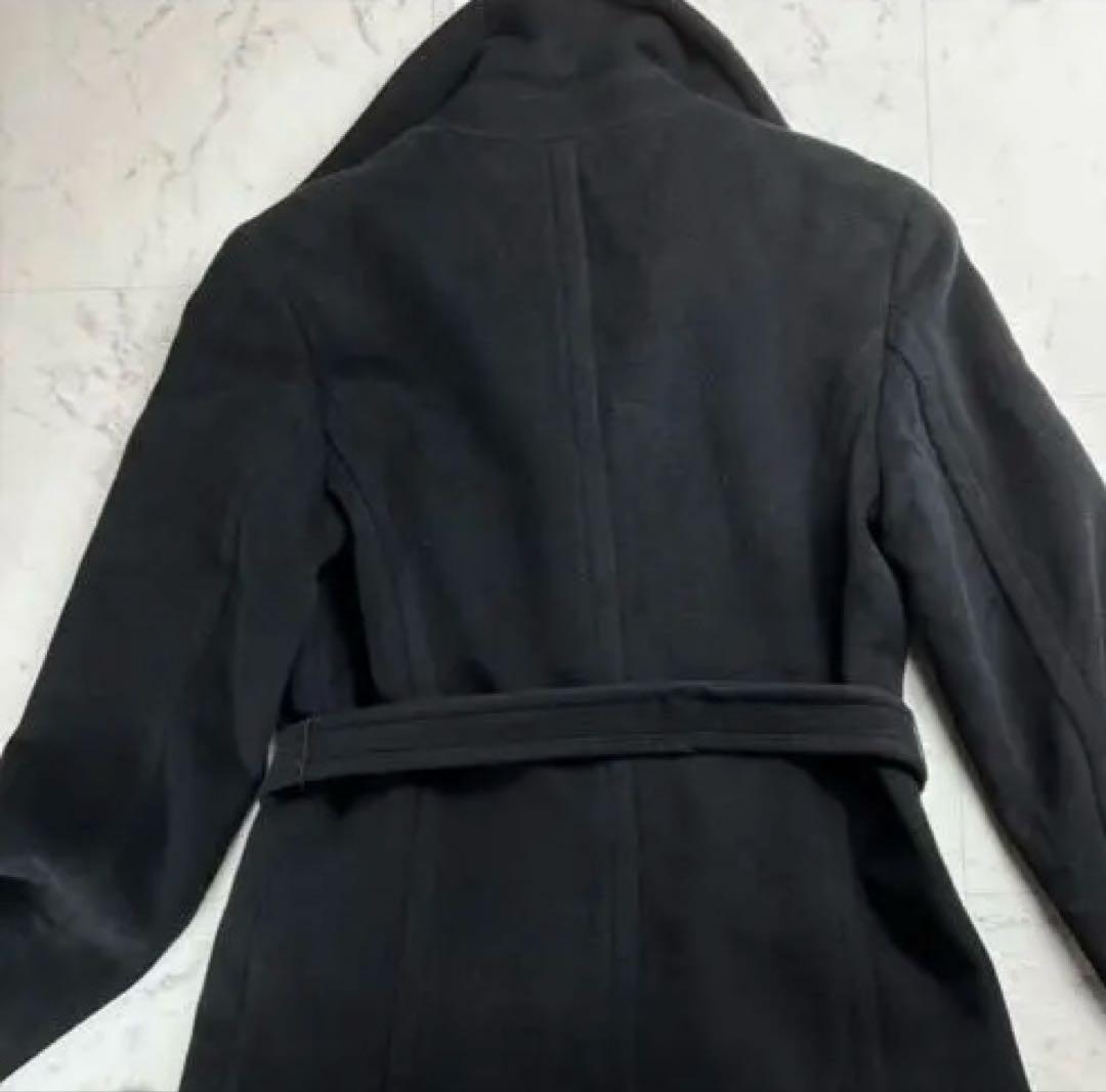 マックス&コー ベルテッド ロングコート 36 ブラック Max mara