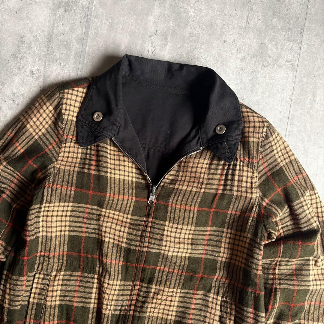 【00s vintage】リバーシブル　スイングトップ　チェック　短丈　古着