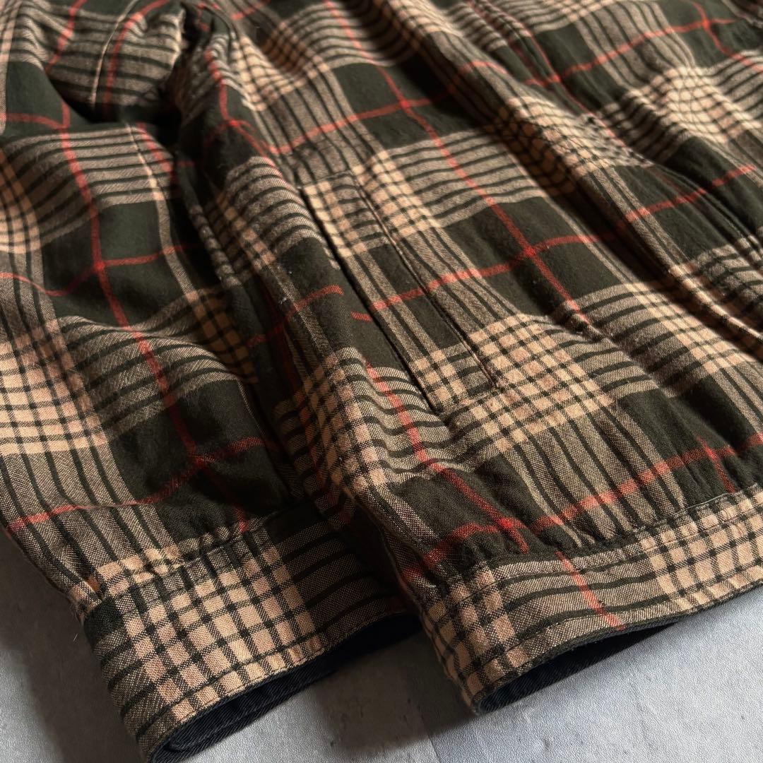 【00s vintage】リバーシブル　スイングトップ　チェック　短丈　古着