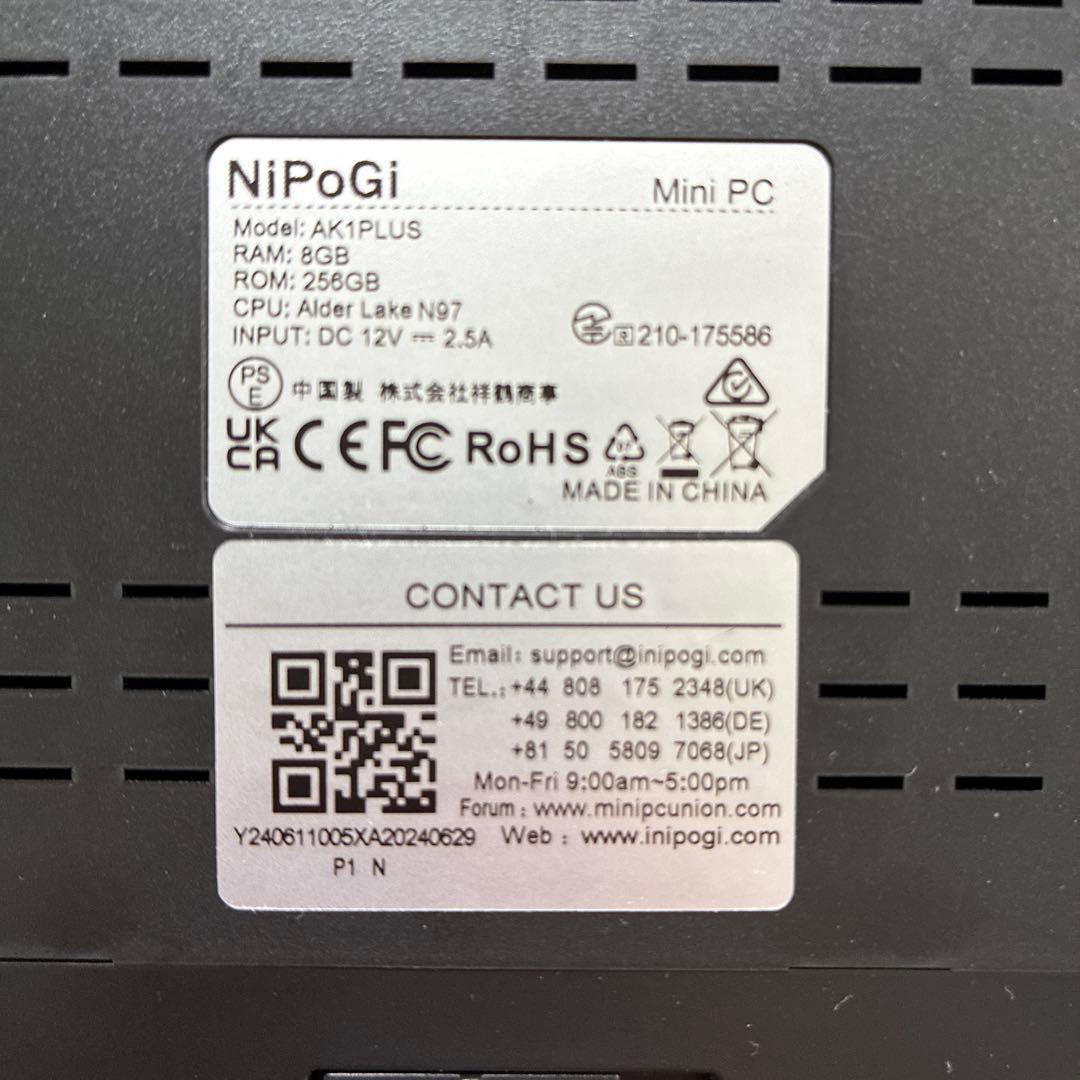 NiPoGi AX1PLUS ミニPC 8GB RAM 256GB
