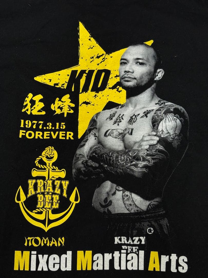 激レアXL！山本KID徳郁 Tシャツ KRAZYBEE 狂蜂　黒