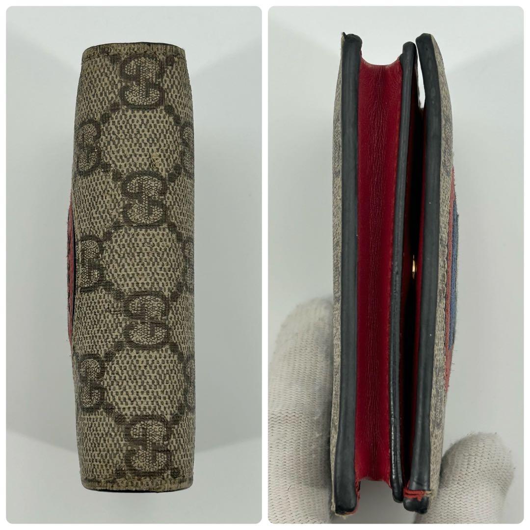 美品✨グッチ 折り財布 ミスティックキャット スプリーム PVC ベージュ