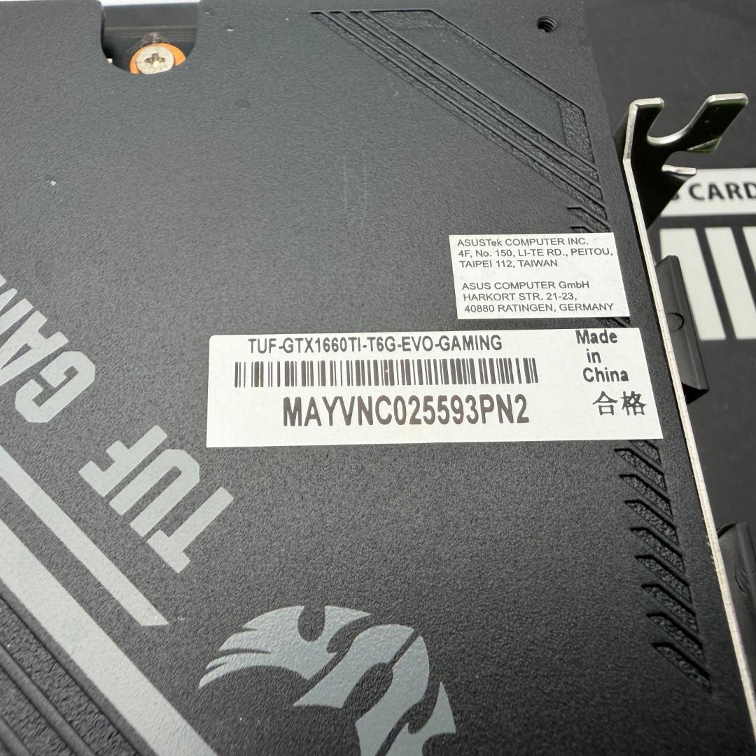 ⑤ASUS TUF-GTX1660TI-T6G-EVO-GAMING グラボ