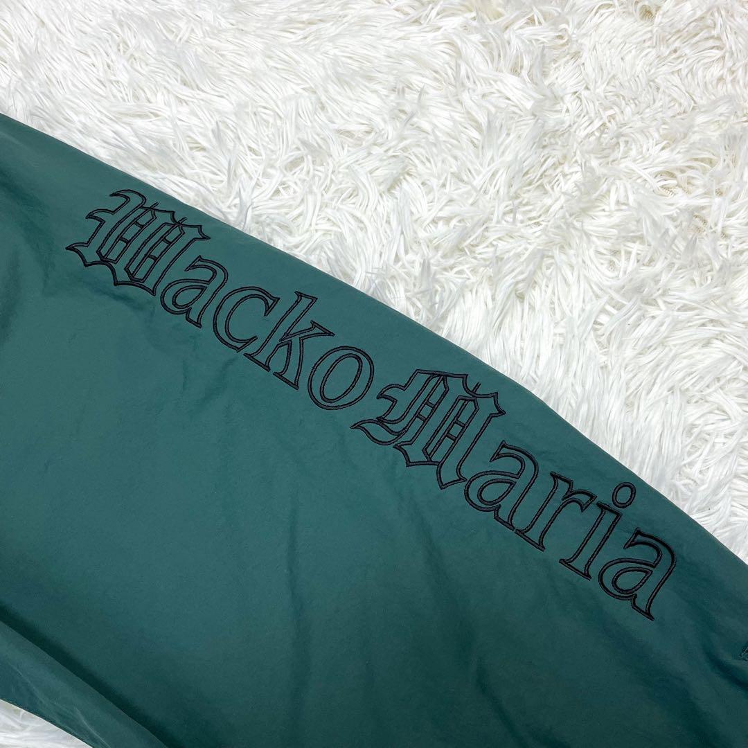 美品 24ss ワコマリア ナイロンパンツ ロゴ刺繍 トラックパンツ 裾ジップ