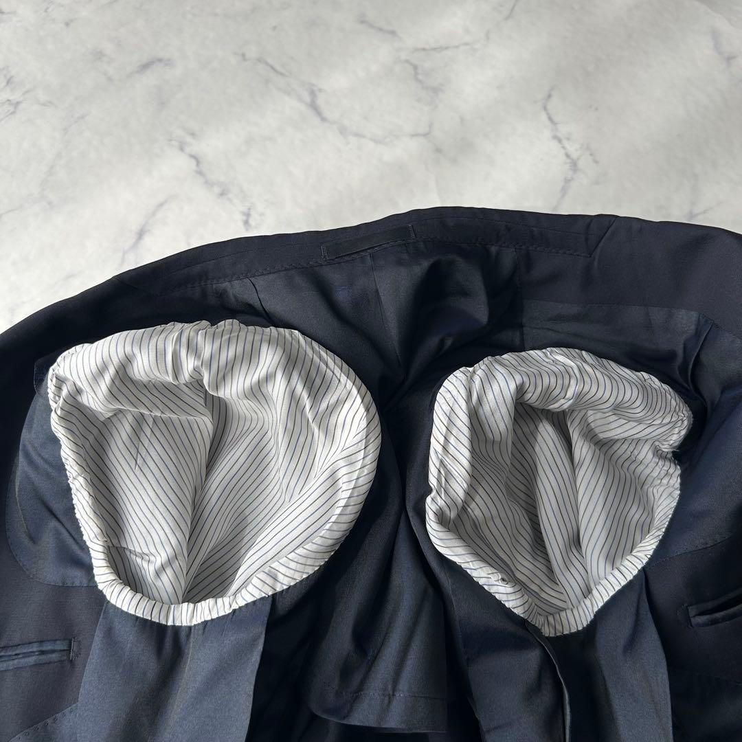 美品✨　バーバリーロンドン　テーラードジャケット　モヘヤ混　紺ブレ　銀ボタン