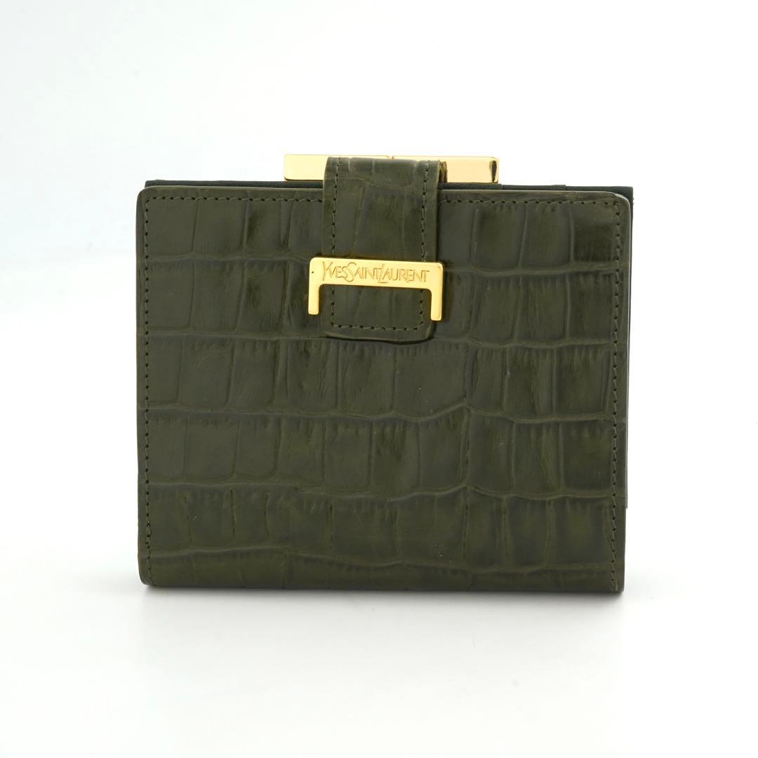 ✨新品未使用・箱付き✨　Yves Saint Laurent ミニ財布　クロコ