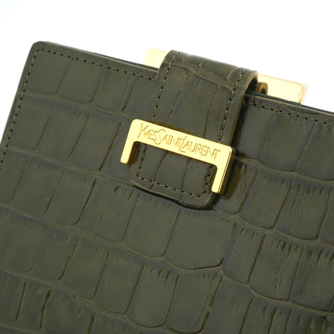 ✨新品未使用・箱付き✨　Yves Saint Laurent ミニ財布　クロコ