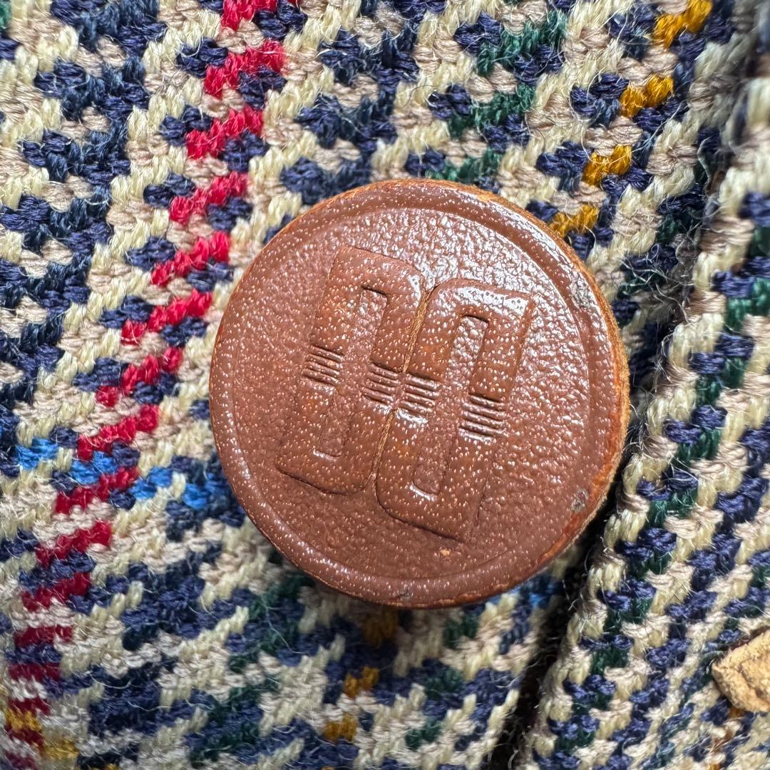 美品　DAKS　テーラードジャケット　ハンティング　チェック　木ボタン