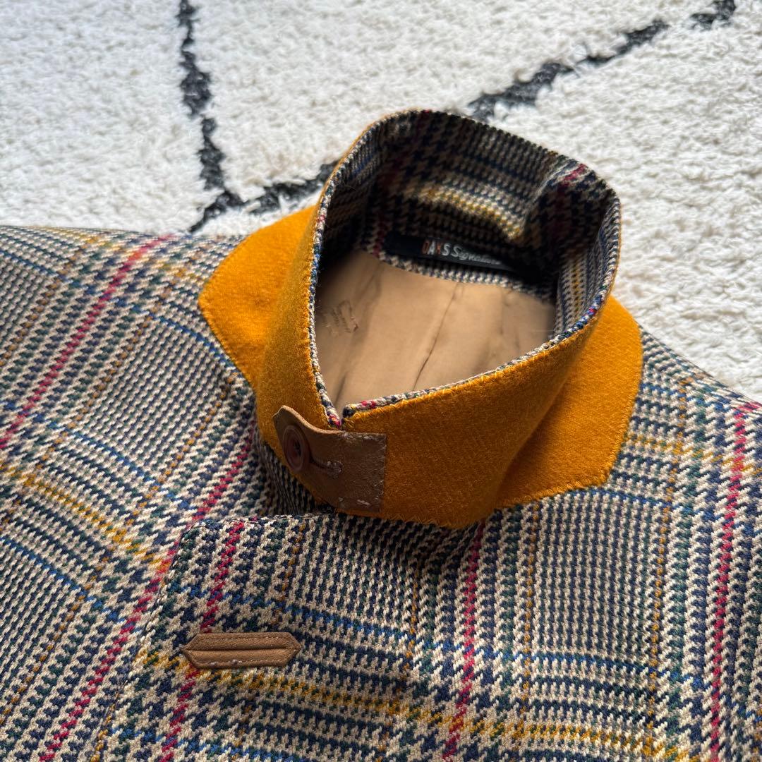 美品　DAKS　テーラードジャケット　ハンティング　チェック　木ボタン