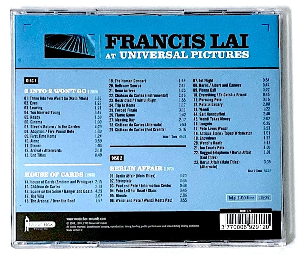 廃盤 750枚限定盤 フランシス・レイ ユニバーサル サウンドトラック〈2枚組〉