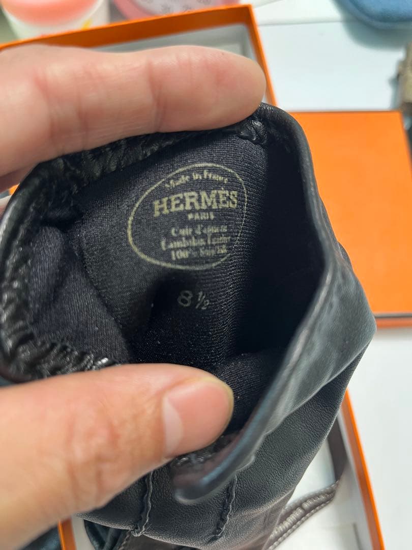 HERMES レザー手袋 8.5