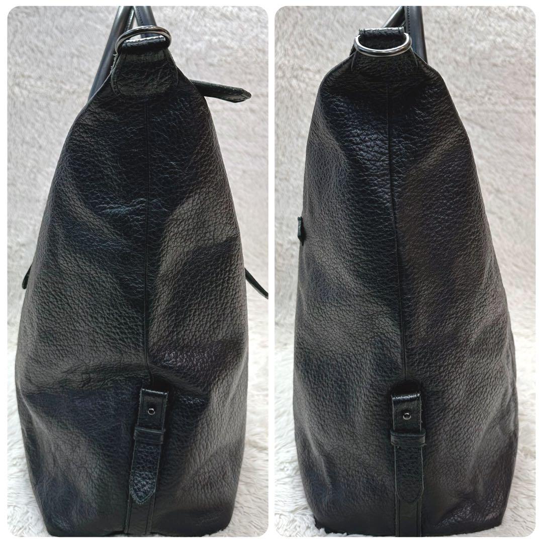 美品 Dakota ダコタ ブラックレーベル シボ革 ボストンバッグ 日本製