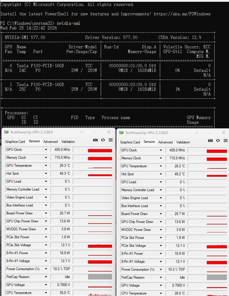 冷却ファン付 Tesla P100 16GB HBM2 2枚セット 動作確認済