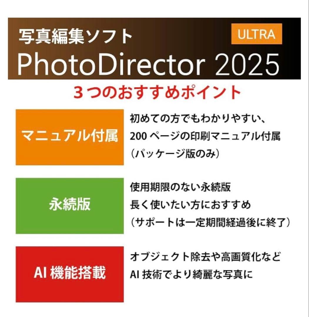 正規品 PhotoDirector 2025 Ultra 通常版 AI機能搭載