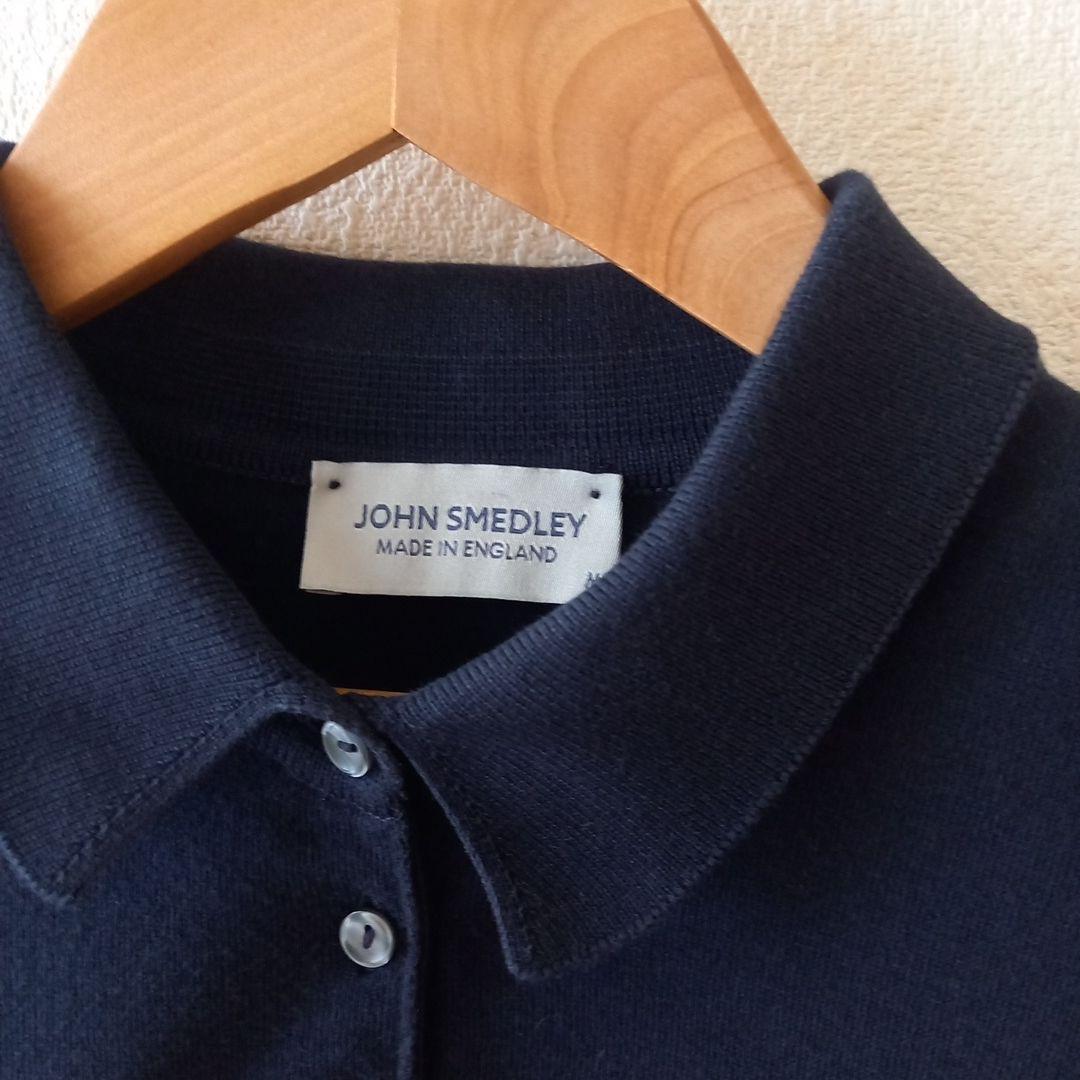 JOHN SMEDLEY ネイビー 半袖ポロシャツ