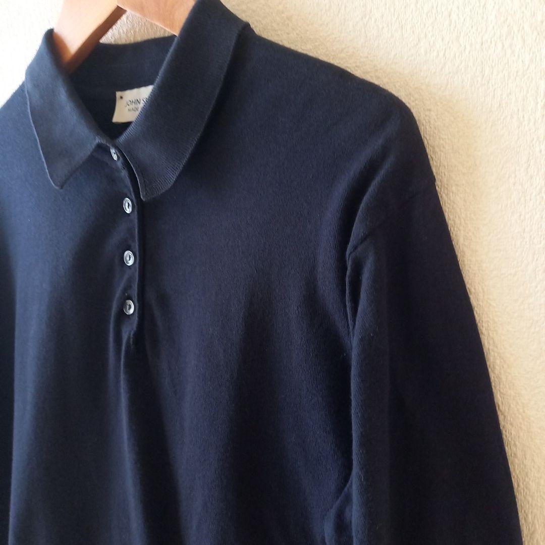 JOHN SMEDLEY ネイビー 半袖ポロシャツ
