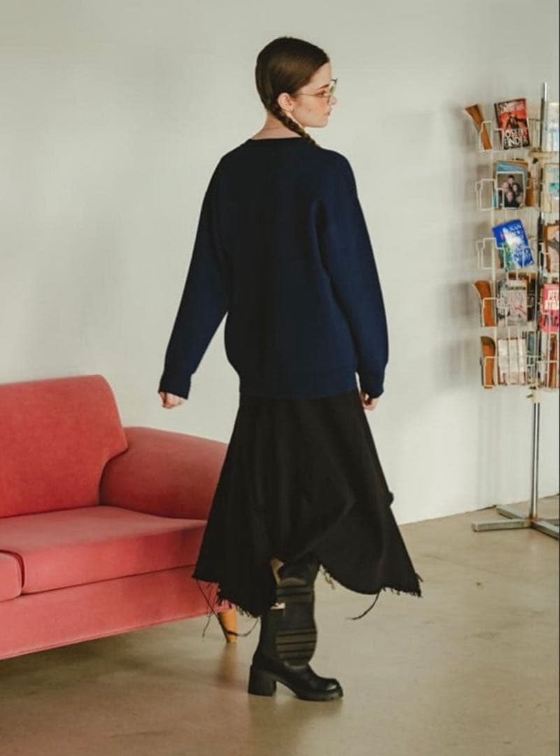 PINUE ピヌエ ダメージラッフルスカート Sサイズ　ブラック