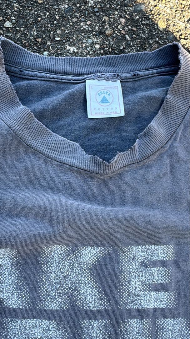 90s モザイク文字 tシャツ　鬼フェード　襤褸ボロ　モーション文字