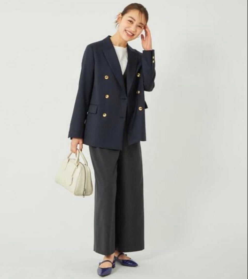 極美品　green label 紺ブレ ダブルジャケット 金ボタン ネイビー M