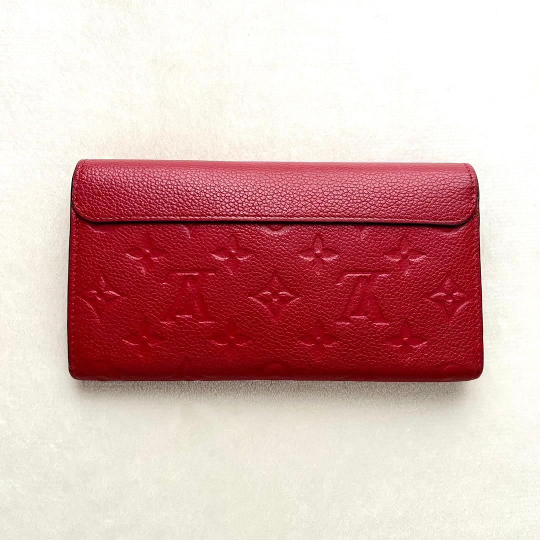 美品 ルイヴィトン 長財布 二つ折り財布 ポルトフォイユポンヌフ 赤