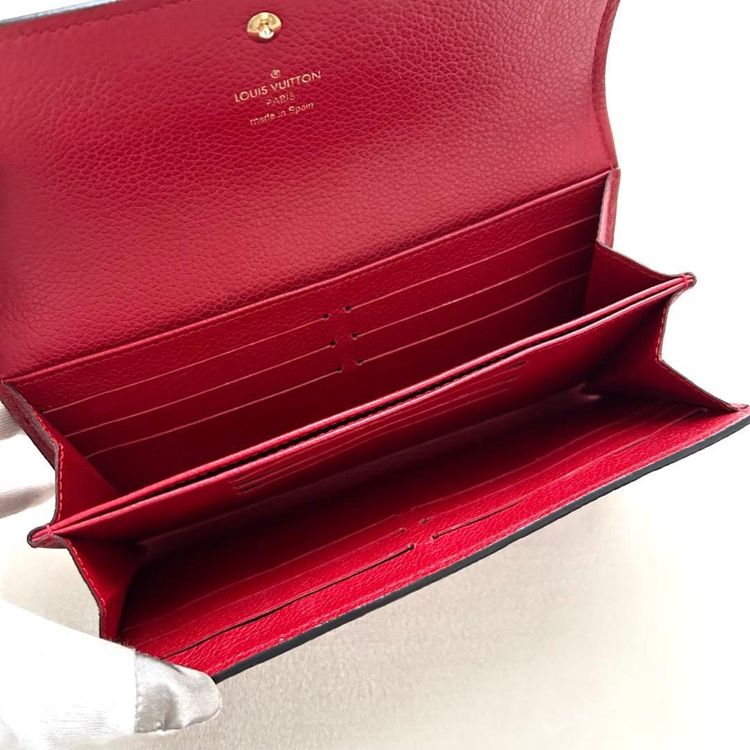 美品 ルイヴィトン 長財布 二つ折り財布 ポルトフォイユポンヌフ 赤