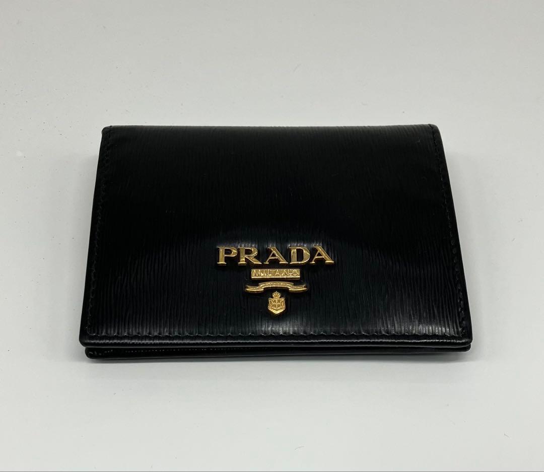 ⭐️ 極美品 プラダ ヴィッテロムーブ 二つ折り財布 ミニウォレット ブラック