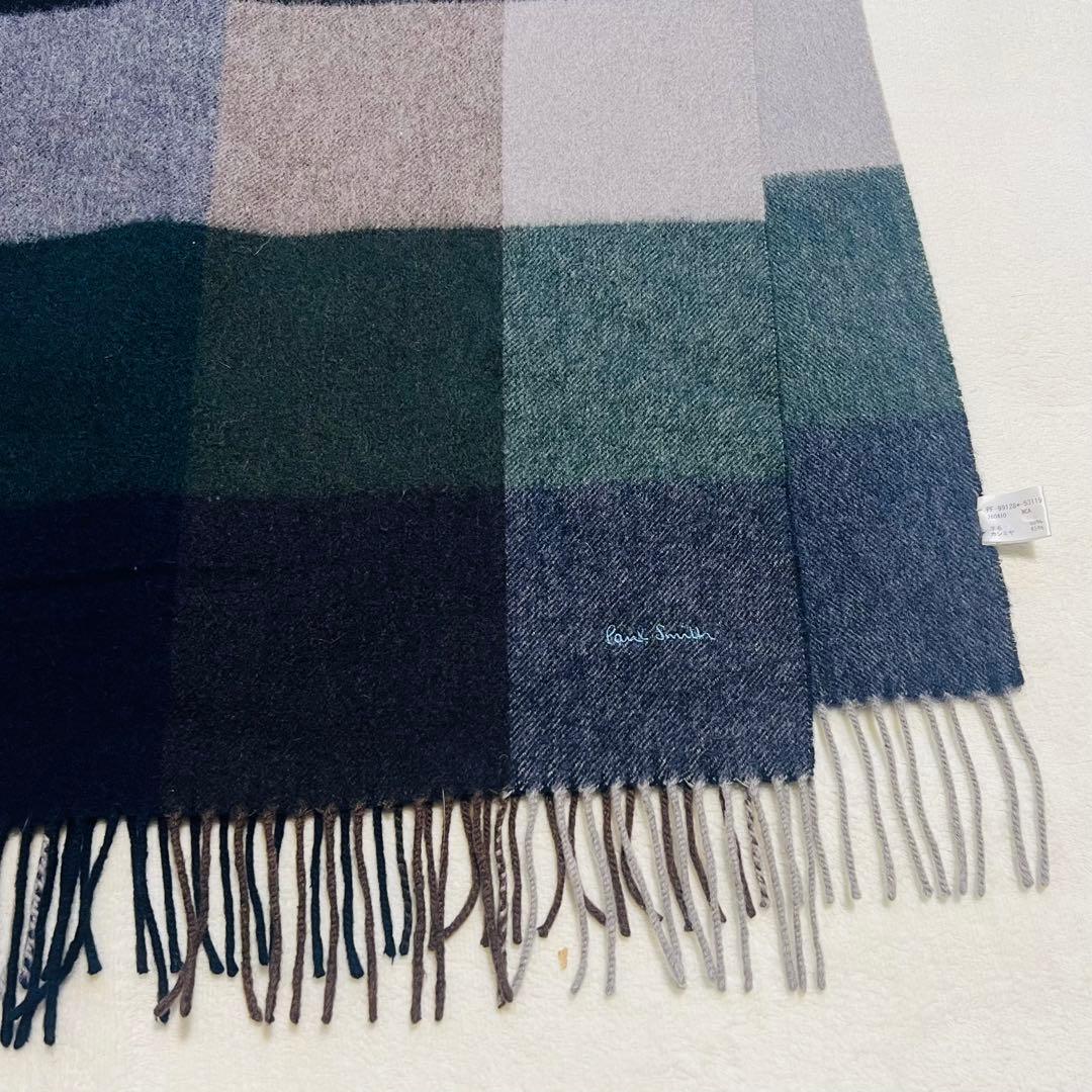 【美品】Paul Smith ポールスミス ストール マフラー 大判 カシミヤ混