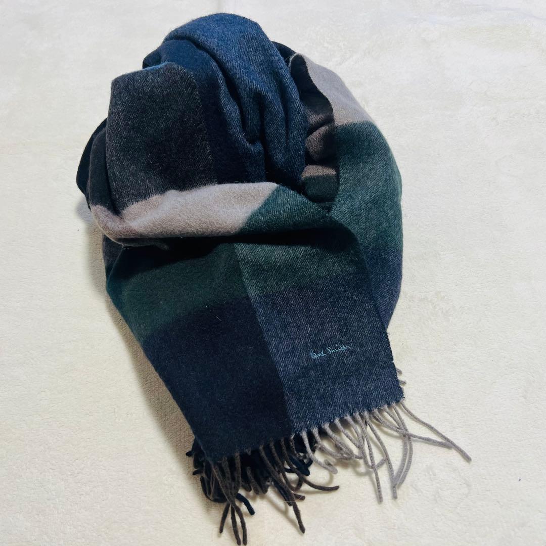 【美品】Paul Smith ポールスミス ストール マフラー 大判 カシミヤ混
