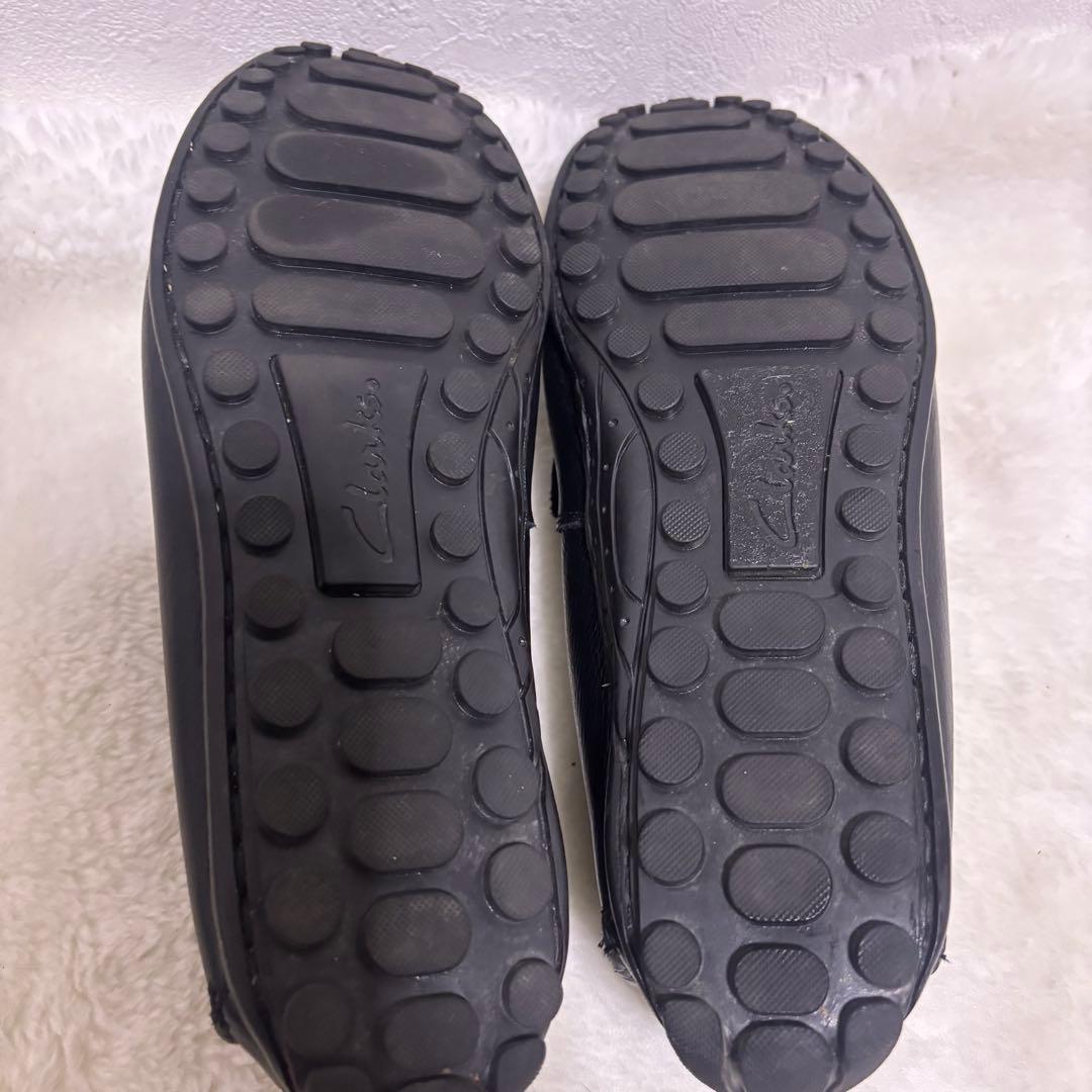 【美品】クラークス26.5cmドライビングシューズ　スリッポン　シボ革　レザー