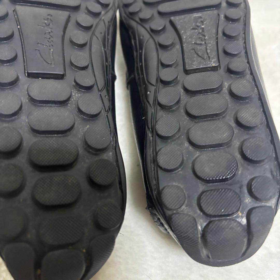 【美品】クラークス26.5cmドライビングシューズ　スリッポン　シボ革　レザー