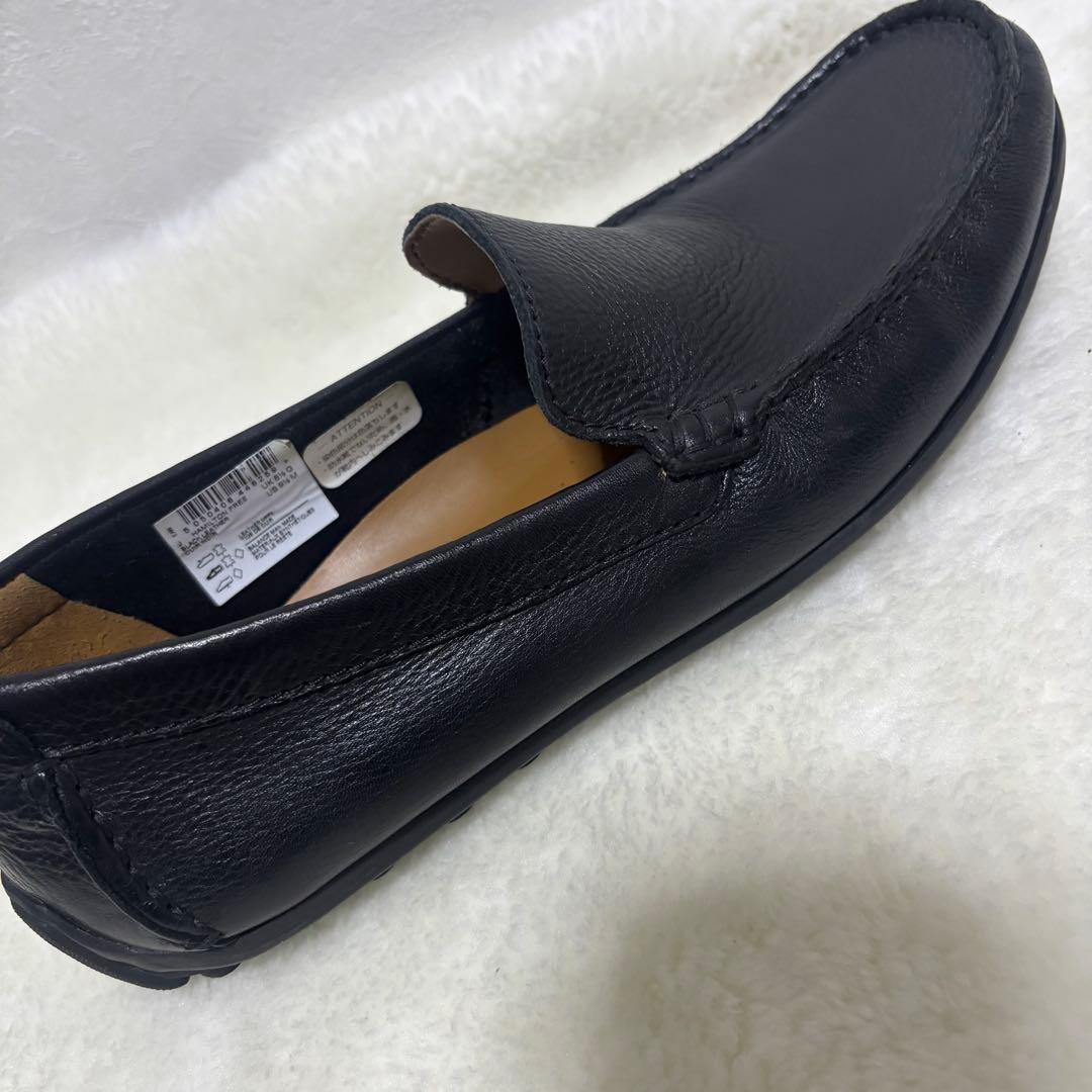 【美品】クラークス26.5cmドライビングシューズ　スリッポン　シボ革　レザー