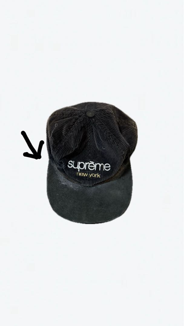 supreme コーデュロイキャップ 黒