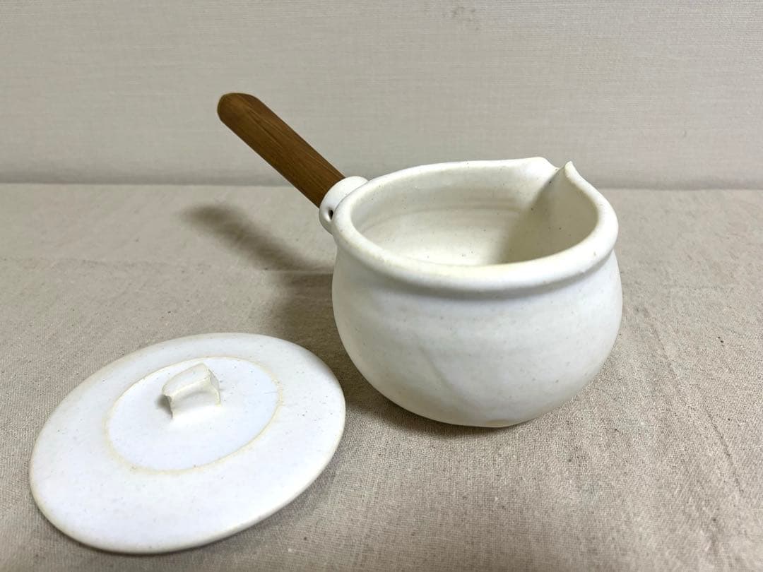 【新品未使用】 馬場勝文 さん ふた付き耐熱ミルクパン［白］