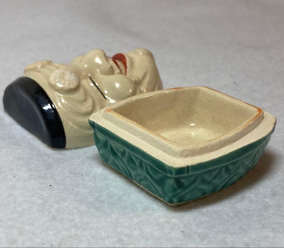 B307h 「色絵翁 香合」清閑寺窯造　共箱　能面　杉田祥平　京都　茶道具
