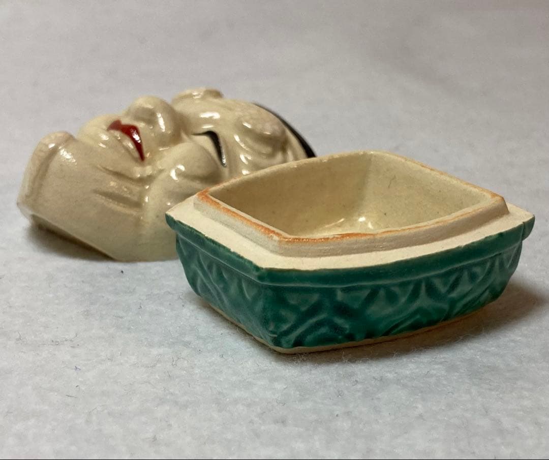 B307h 「色絵翁 香合」清閑寺窯造　共箱　能面　杉田祥平　京都　茶道具