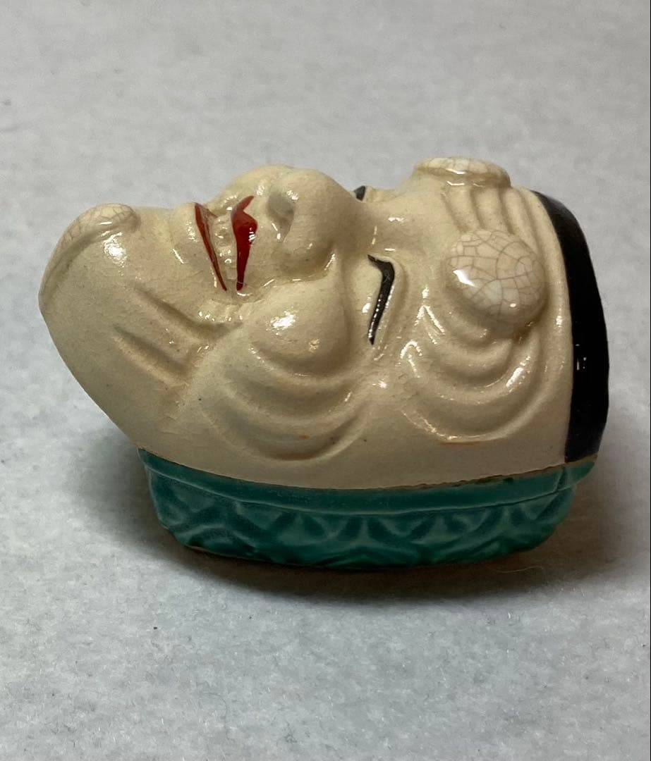 B307h 「色絵翁 香合」清閑寺窯造　共箱　能面　杉田祥平　京都　茶道具