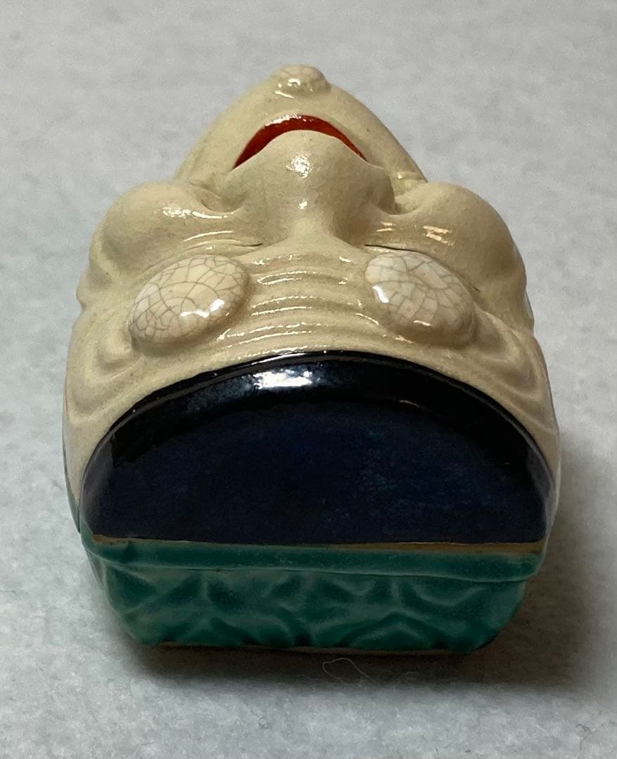 B307h 「色絵翁 香合」清閑寺窯造　共箱　能面　杉田祥平　京都　茶道具